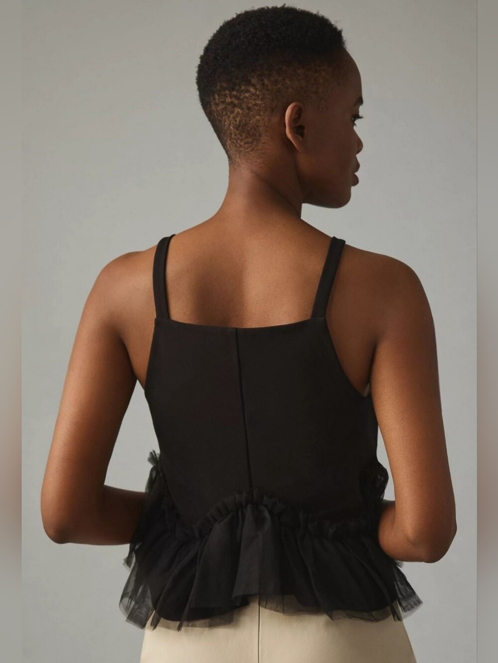 Anthropologie Sunday in Brooklyn Tulle-Hem Ponte Tank-Black - Picture 4 of 8